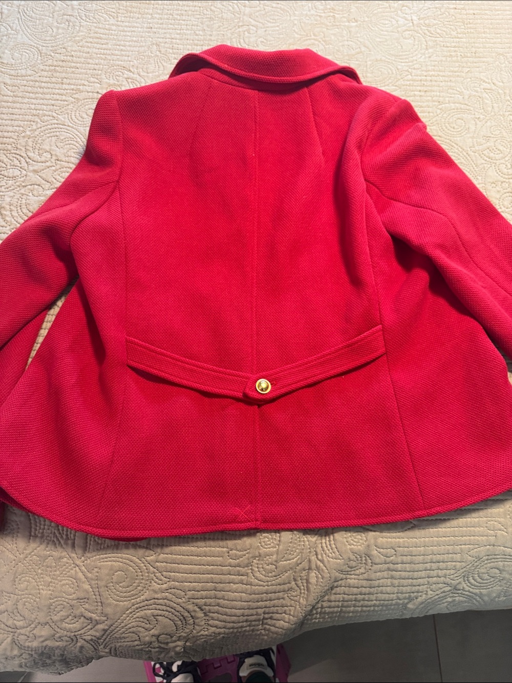 Joan Rivers Red Structured Gold-Button Blazer - Picture 5 of 5